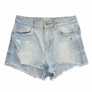 🌈3/$20 Zara Z1975 Light Wash Distressed Shorts 4